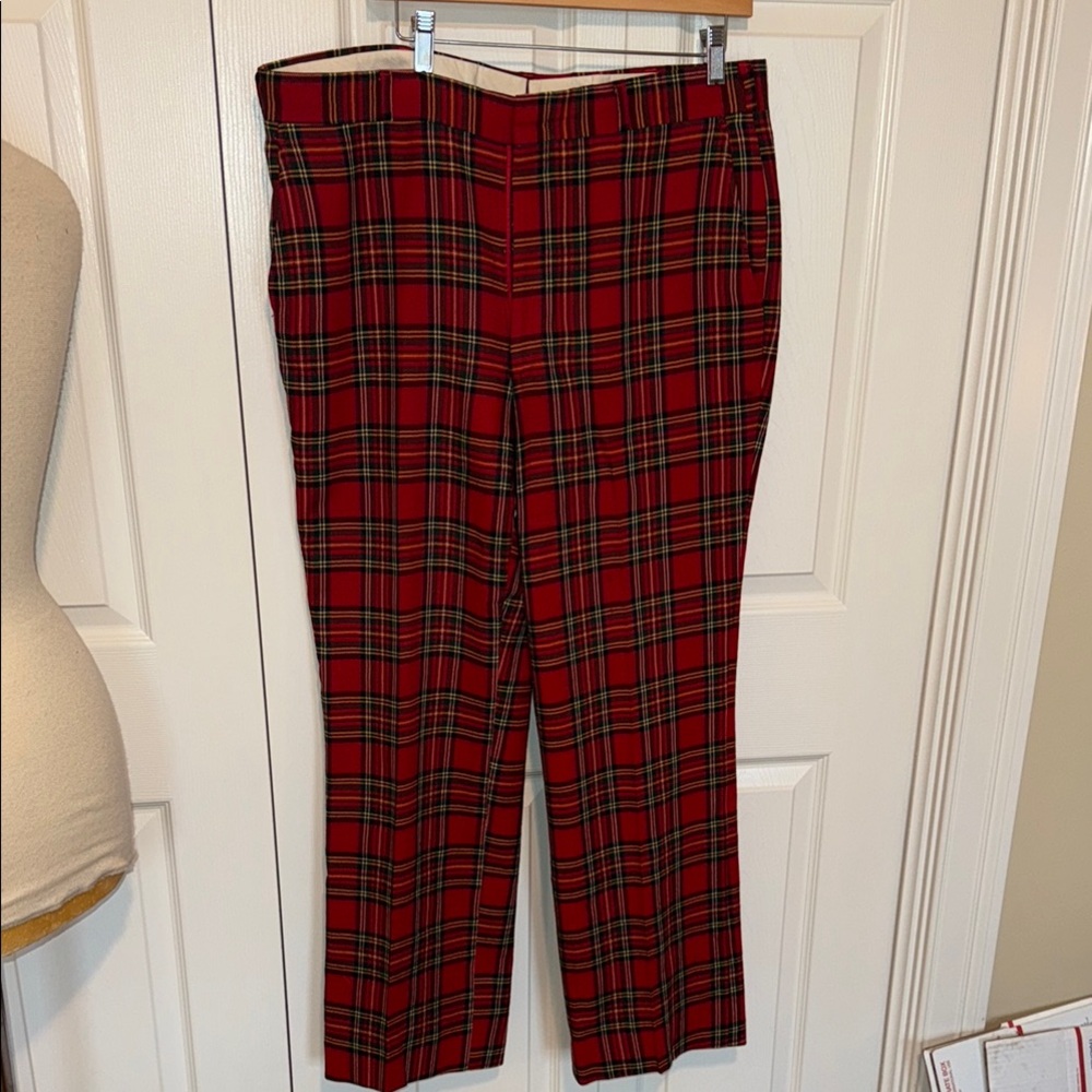Wallachs wool vintage Red Plaid Men's Pants